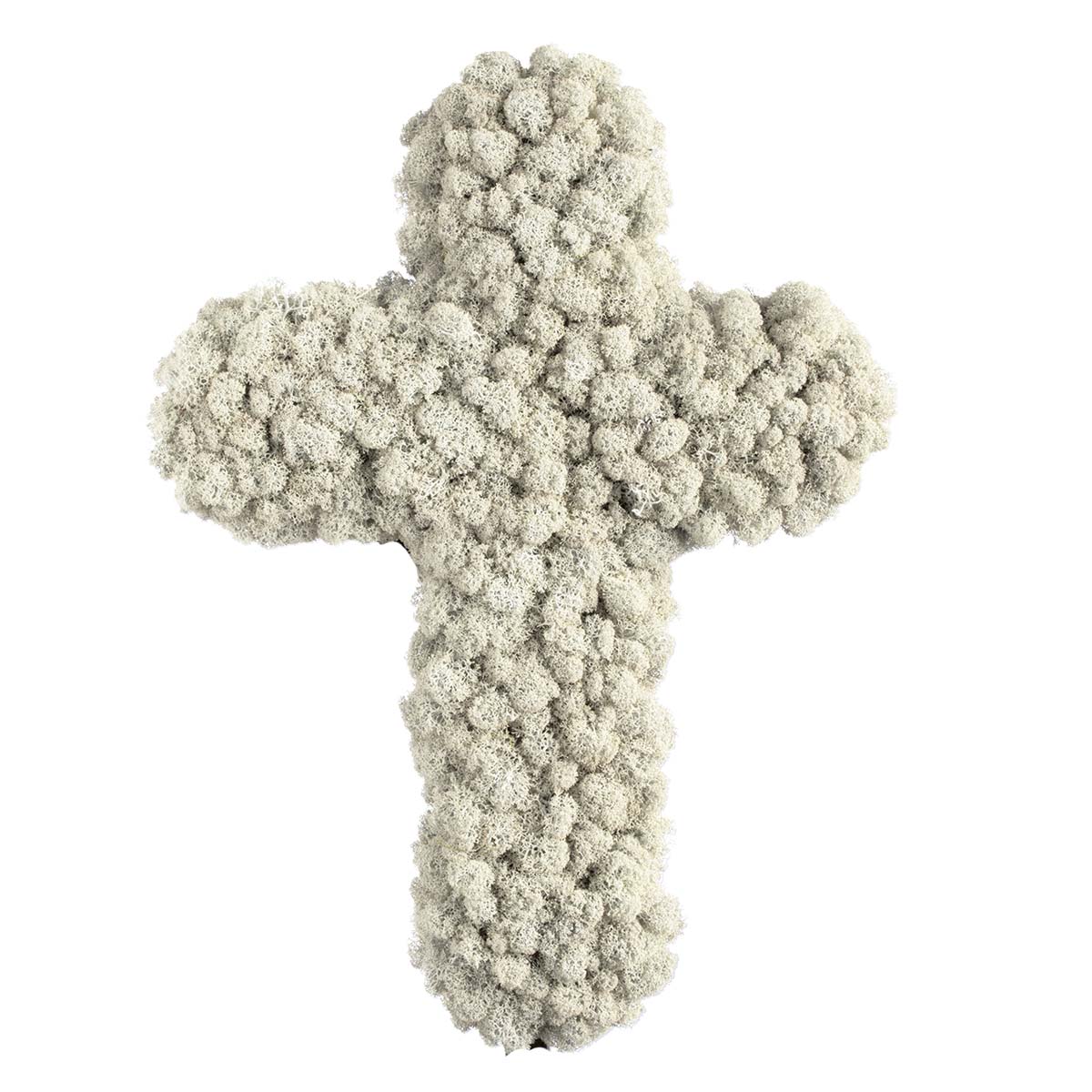 Kreuz Islandmoosteil - vollgesteckt - 50 cm