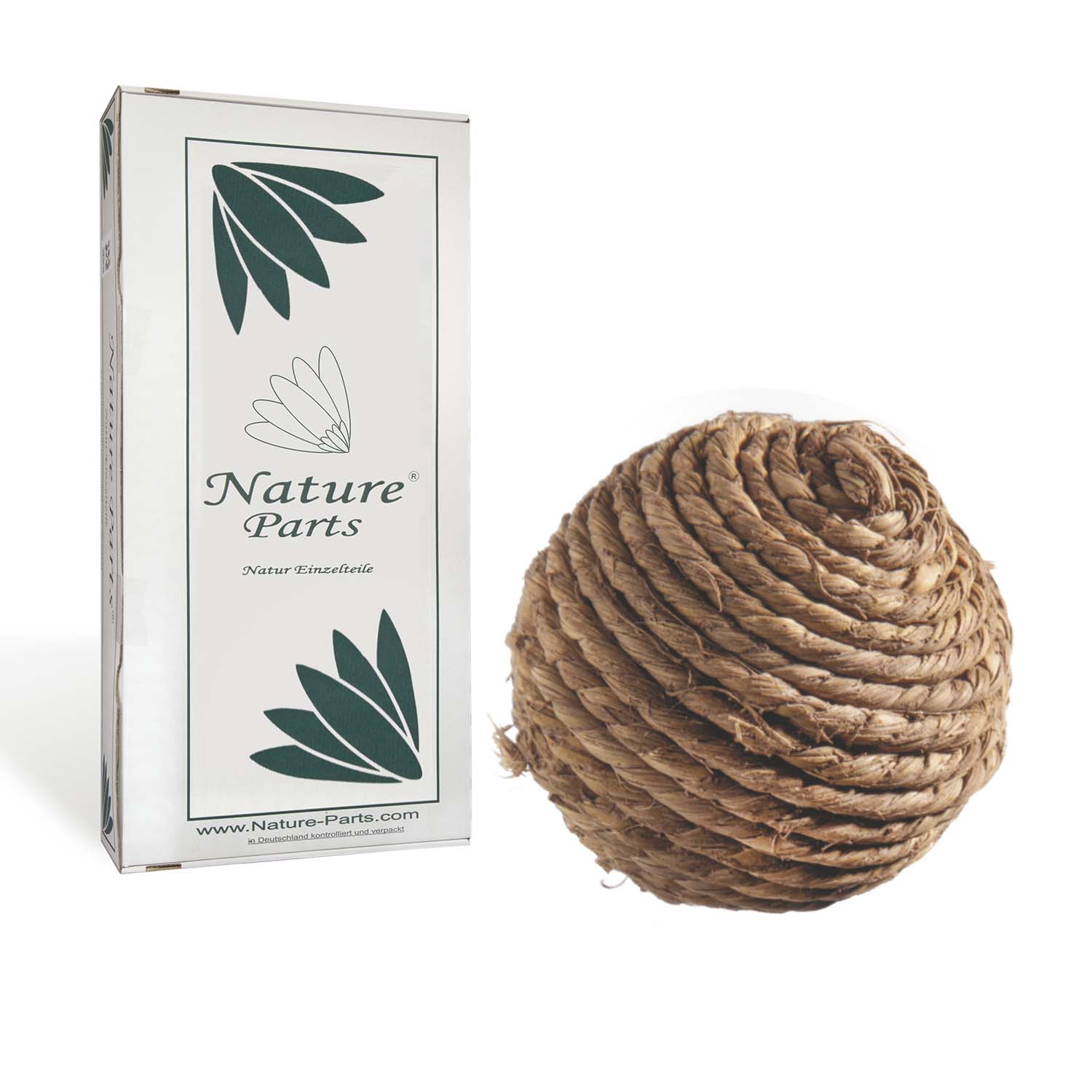 Dekoball mit Kordel - Natur (60 Stück)