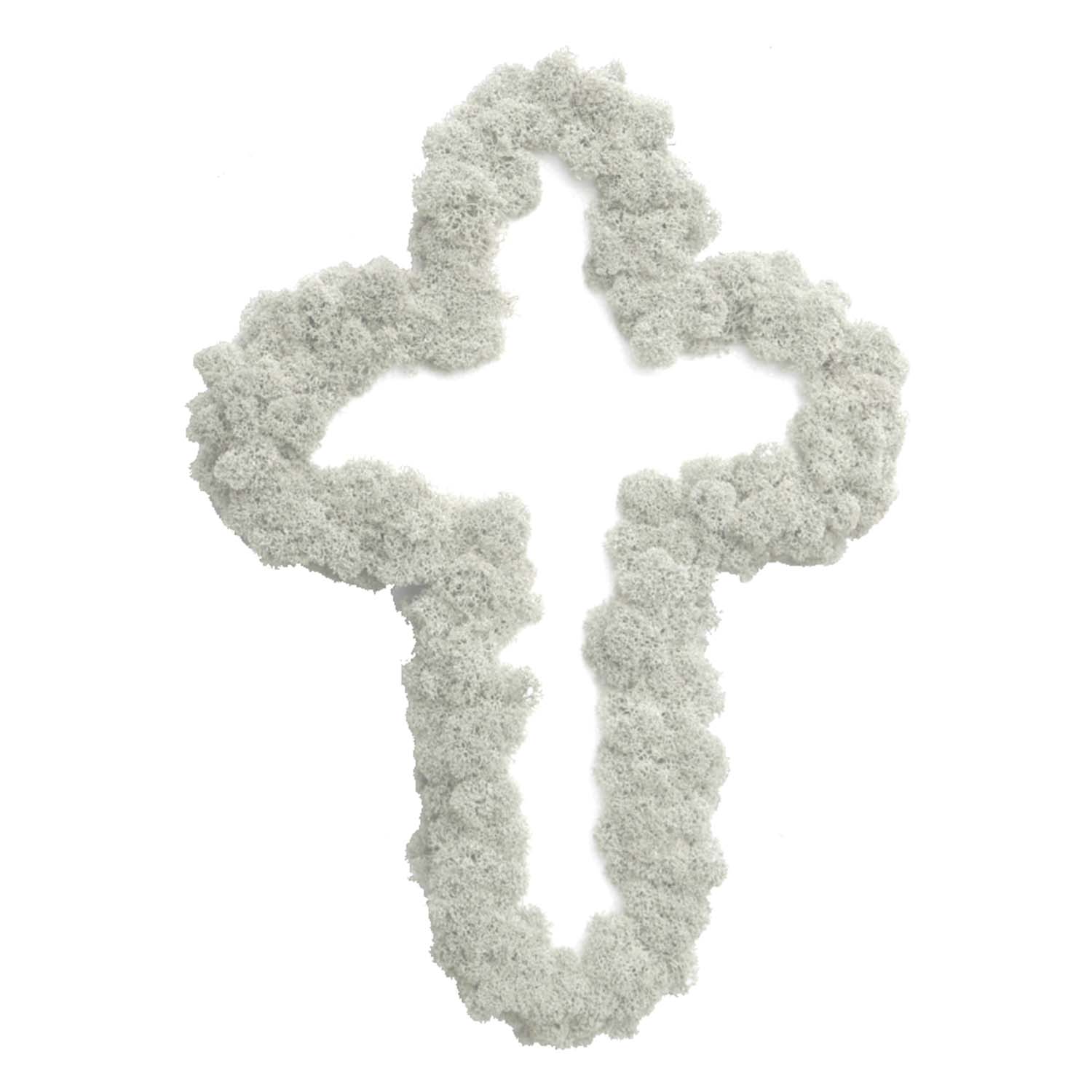 Kreuz Islandmoosteil - randgesteckt - 40 cm